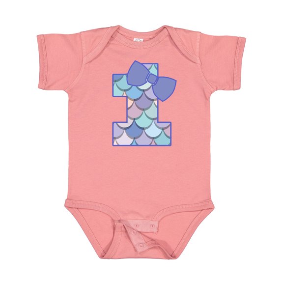 Inktastic 1st Birthday Mermaid 1 Year Old Girls Baby Bodysuit