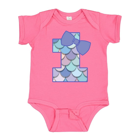 Inktastic 1st Birthday Mermaid 1 Year Old Girls Baby Bodysuit