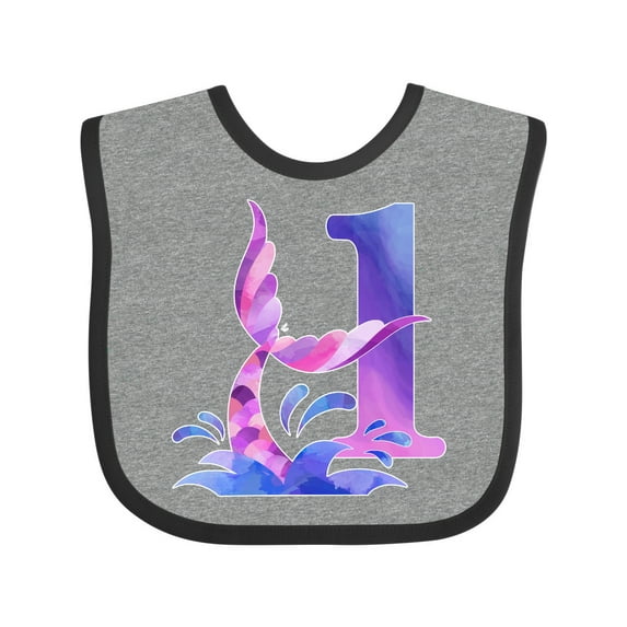Inktastic 1st Birthday Mermaid Tail Boys or Girls Baby Bib