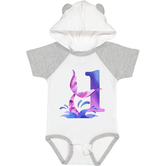 Inktastic 1st Birthday Mermaid Tail Boys or Girls Baby Bodysuit