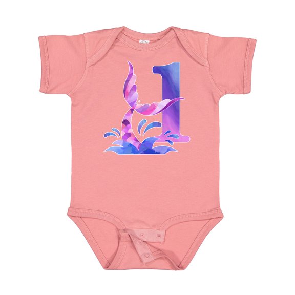 Inktastic 1st Birthday Mermaid Tail Boys or Girls Baby Bodysuit