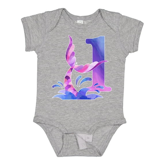 Inktastic 1st Birthday Mermaid Tail Boys or Girls Baby Bodysuit
