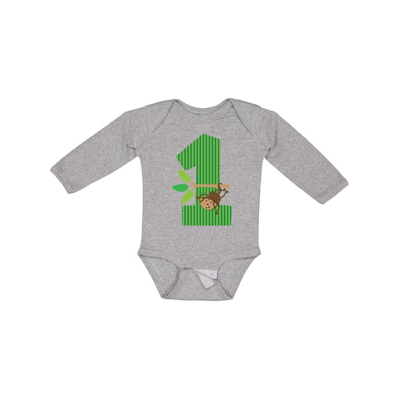 Inktastic 1st Birthday Monkey Boys or Girls Long Sleeve Baby Bodysuit