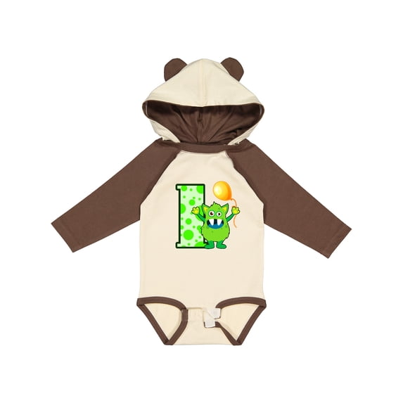 Inktastic 1st Birthday Monster Boys or Girls Long Sleeve Baby Bodysuit
