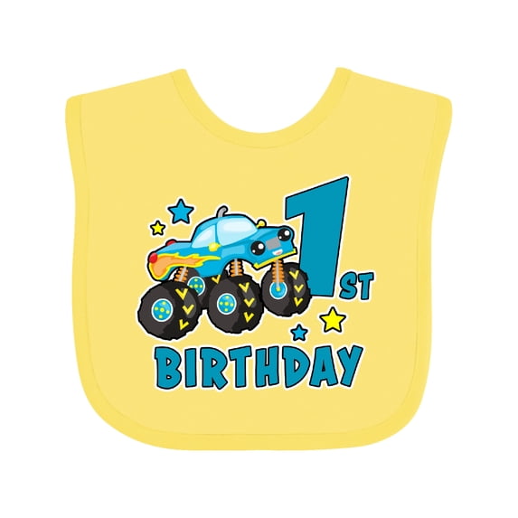 Inktastic 1st Birthday Monster Truck Boys Baby Bib
