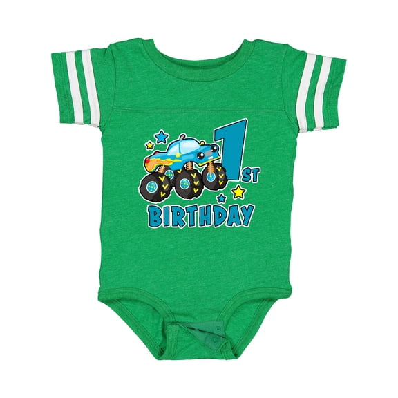 Inktastic 1st Birthday Monster Truck Boys Baby Bodysuit