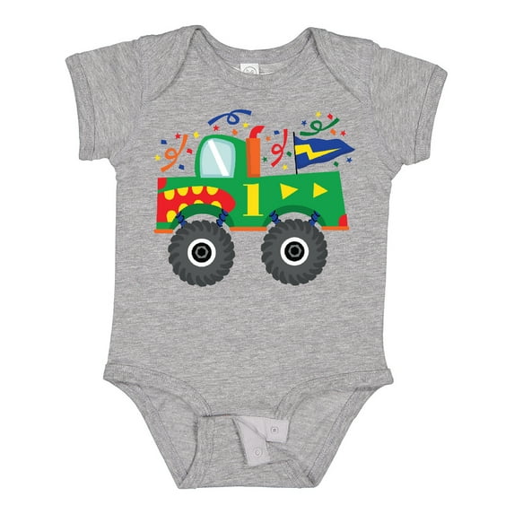Inktastic 1st Birthday Truck Boys Baby Bodysuit
