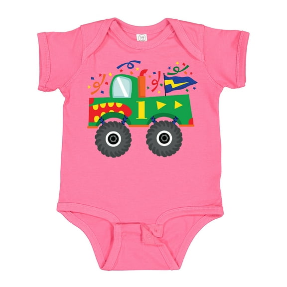Inktastic 1st Birthday Truck Boys Baby Bodysuit