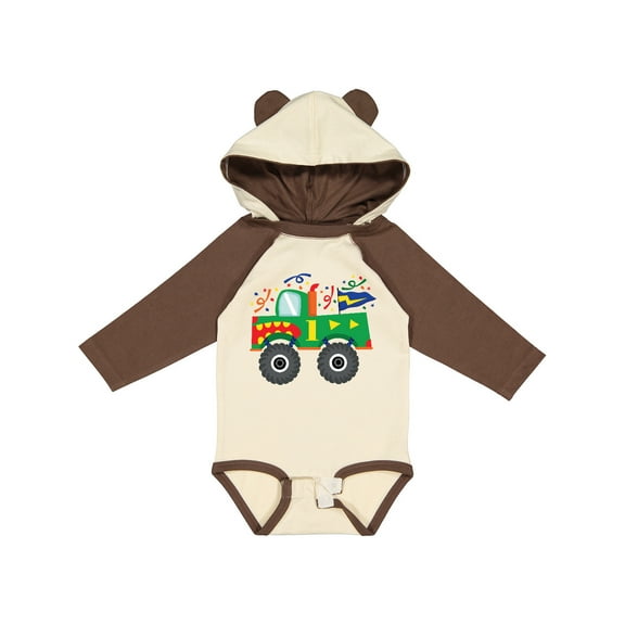 Inktastic 1st Birthday Truck Boys Long Sleeve Baby Bodysuit