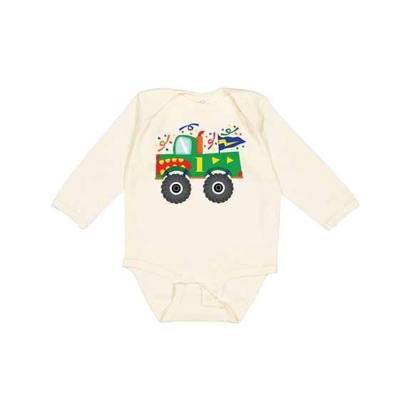Inktastic 1st Birthday Truck Boys Long Sleeve Baby Bodysuit