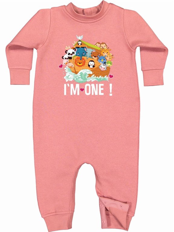 1st Birthday Noah Ark Baby Fleece Romper