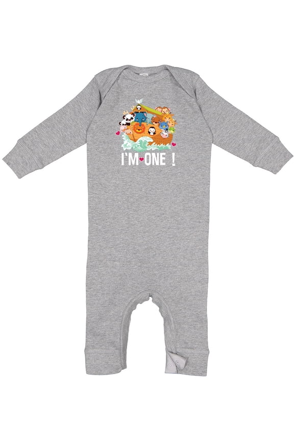 1st Birthday Noah Ark Baby Romper Coveralls