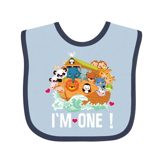 Inktastic 1st Birthday Noah Ark Boys or Girls Baby Bib