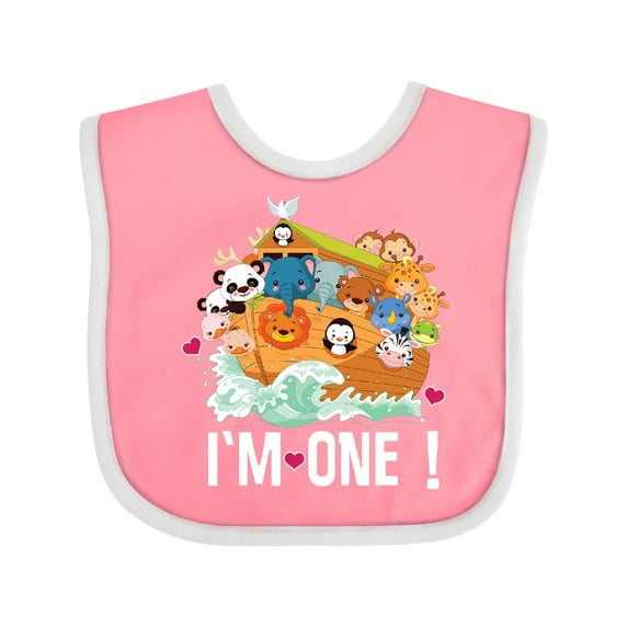 Inktastic 1st Birthday Noah Ark Boys or Girls Baby Bib