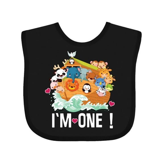 Inktastic 1st Birthday Noah Ark Boys or Girls Baby Bib