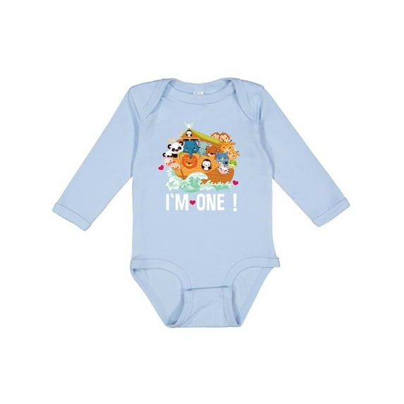 Inktastic 1st Birthday Noah Ark Boys or Girls Long Sleeve Baby Bodysuit