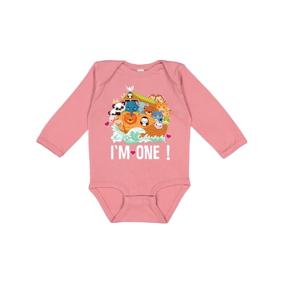 Inktastic 1st Birthday Noah Ark Boys or Girls Long Sleeve Baby Bodysuit
