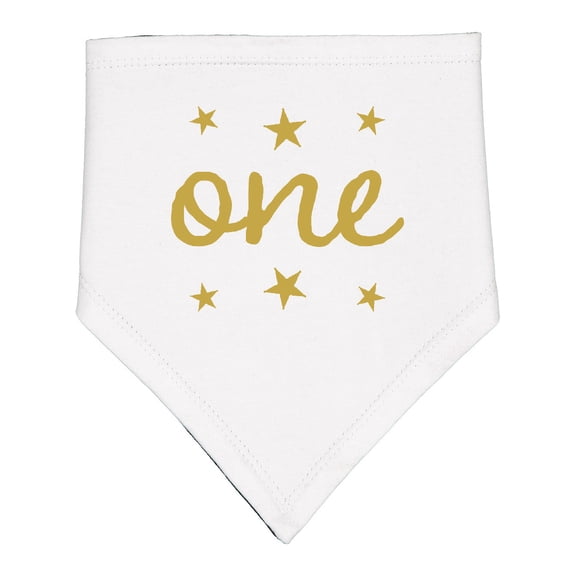 Inktastic 1st Birthday One Gold Baby Bandana Bib