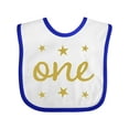 thumbnail image 1 of Inktastic 1st Birthday One Gold Boys or Girls Baby Bib, 1 of 4