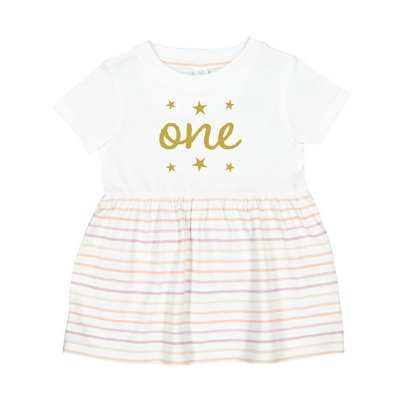 Inktastic 1st Birthday One Gold Girls Baby Dress