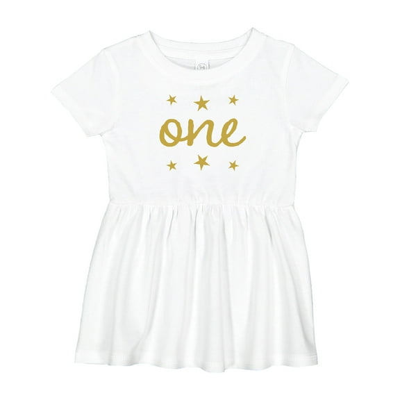 Inktastic 1st Birthday One Gold Girls Baby Dress