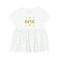 thumbnail image 1 of Inktastic 1st Birthday One Gold Girls Baby Dress, 1 of 5