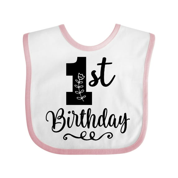 Inktastic 1st Birthday One Year Old Girls Girls Baby Bib