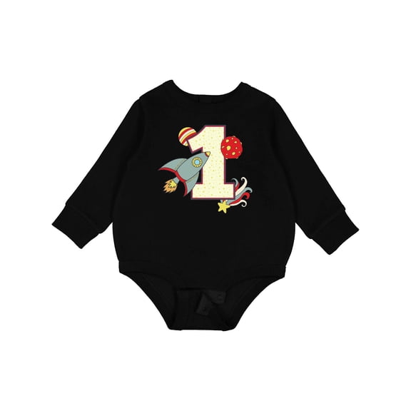 Inktastic 1st Birthday Outer Space Theme Baby Fleece Bodysuit