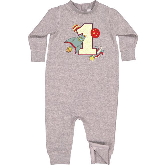 Inktastic 1st Birthday Outer Space Theme Baby Fleece Romper