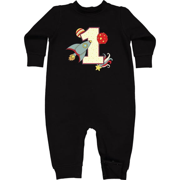Inktastic 1st Birthday Outer Space Theme Baby Fleece Romper