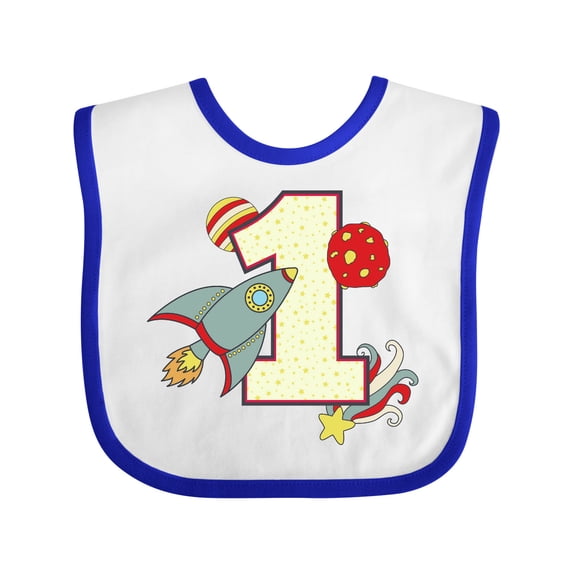 Inktastic 1st Birthday Outer Space Theme Boys or Girls Baby Bib