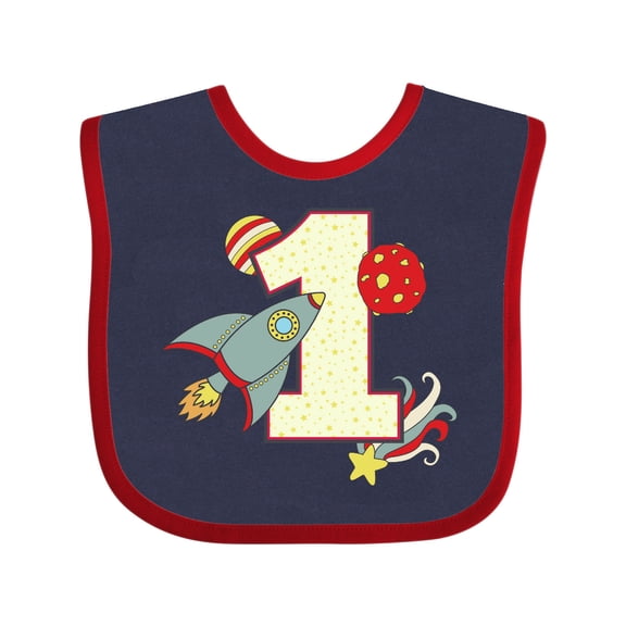 Inktastic 1st Birthday Outer Space Theme Boys or Girls Baby Bib