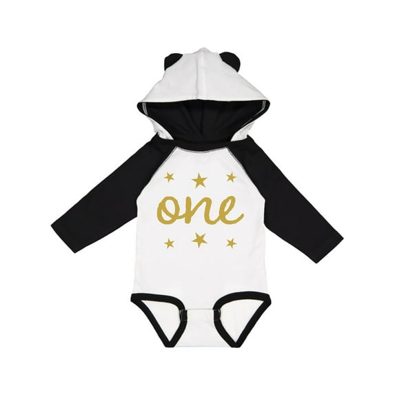 Inktastic 1st Birthday Outfit One Gold Gift Baby Boy or Baby Girl Long Sleeve Bodysuit