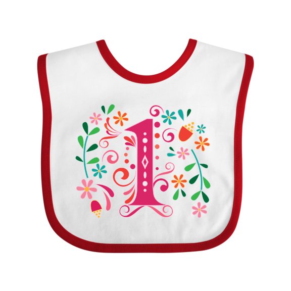Inktastic 1st Birthday Party 1 Year Old Girls Girls Baby Bib