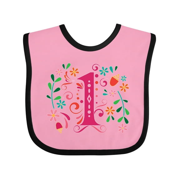 Inktastic 1st Birthday Party 1 Year Old Girls Girls Baby Bib