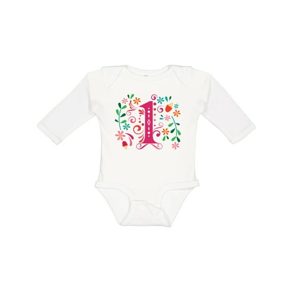 Inktastic 1st Birthday Party 1 Year Old Girls Girls Long Sleeve Baby Bodysuit