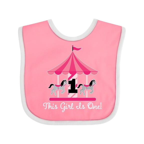 Inktastic 1st Birthday Party Carousel Horse Girls Baby Bib
