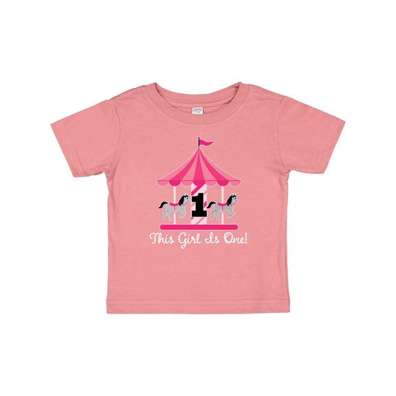 Inktastic 1st Birthday Party Carousel Horse Girls Baby T-Shirt
