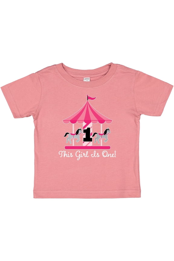 1st Birthday Party Carousel Horse Girls Baby T-Shirt