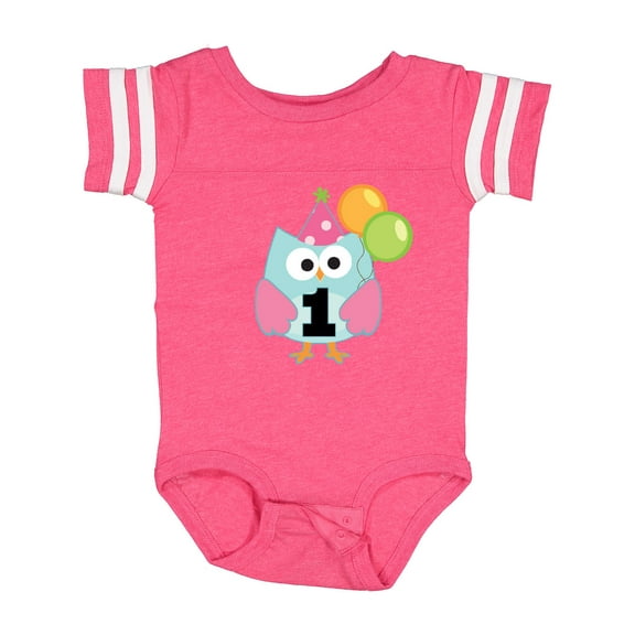 Inktastic 1st Birthday Party Girls Owl Girls Baby Bodysuit