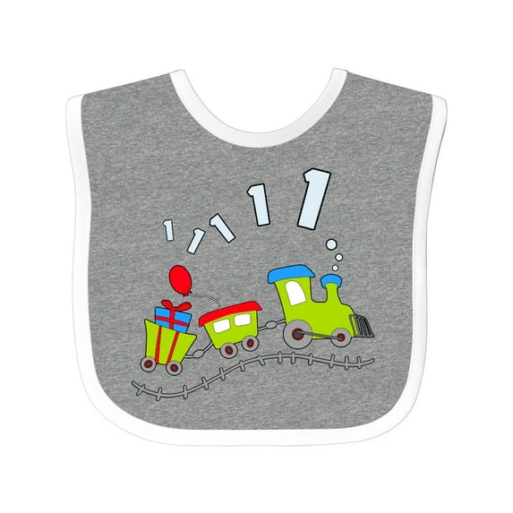 Inktastic 1st Birthday Party Train Boys or Girls Baby Bib