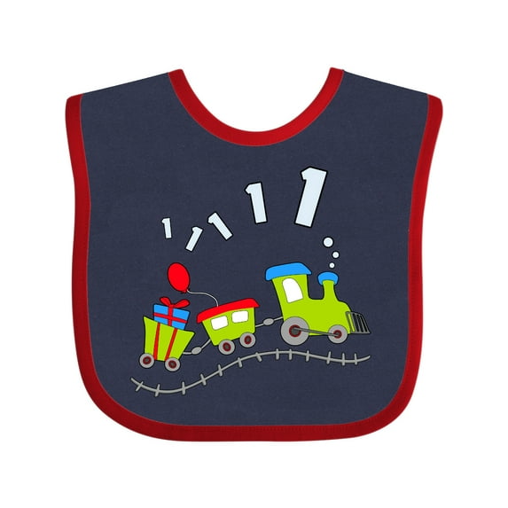 Inktastic 1st Birthday Party Train Boys or Girls Baby Bib