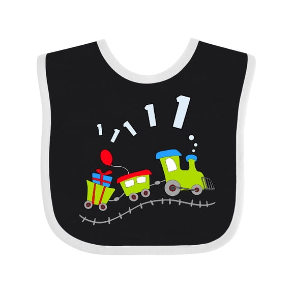 Inktastic 1st Birthday Party Train Boys or Girls Baby Bib