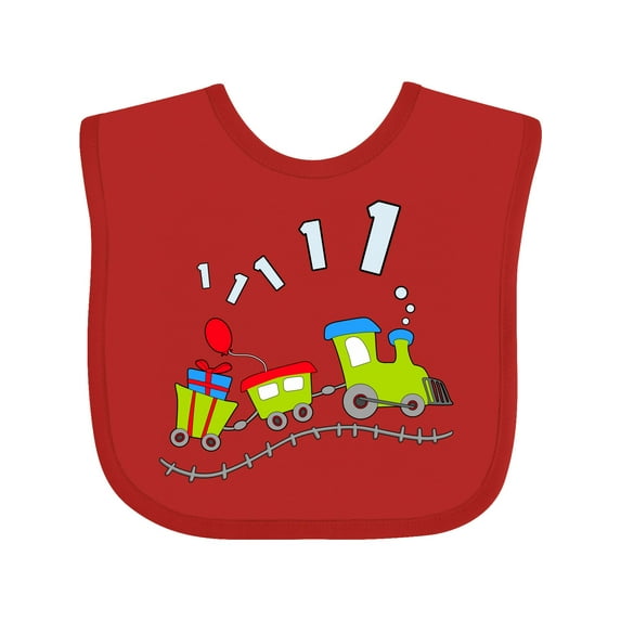 Inktastic 1st Birthday Party Train Boys or Girls Baby Bib