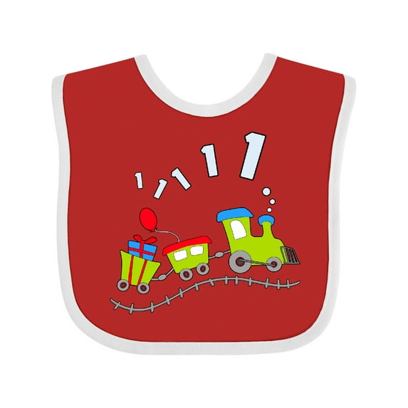 Inktastic 1st Birthday Party Train Boys or Girls Baby Bib