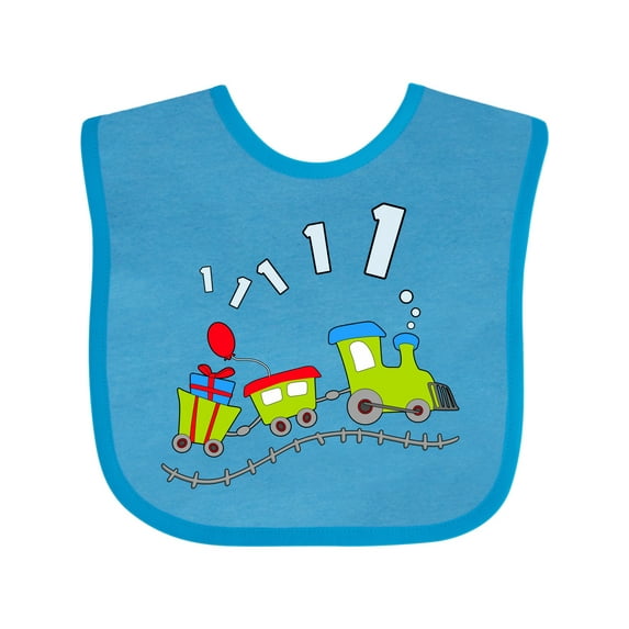 Inktastic 1st Birthday Party Train Boys or Girls Baby Bib