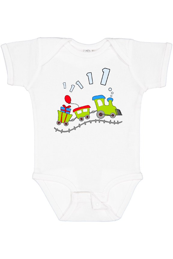 1st Birthday Party Train Boys or Girls Baby Bodysuit