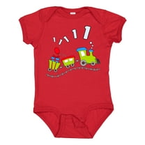 Inktastic 1st Birthday Party Train Boys or Girls Baby Bodysuit