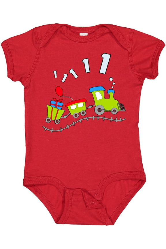 1st Birthday Party Train Boys or Girls Baby Bodysuit