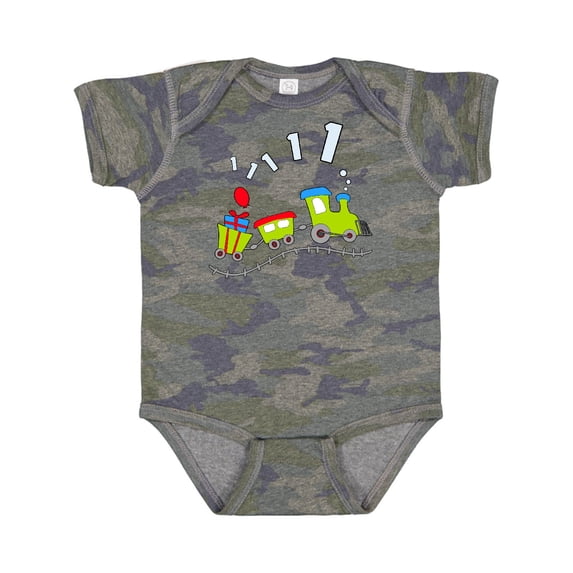 Inktastic 1st Birthday Party Train Boys or Girls Baby Bodysuit